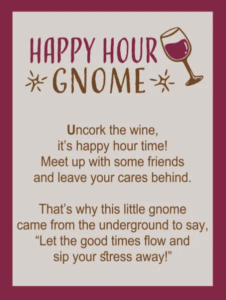 Happy Hour Wine Gnome Token Charm
