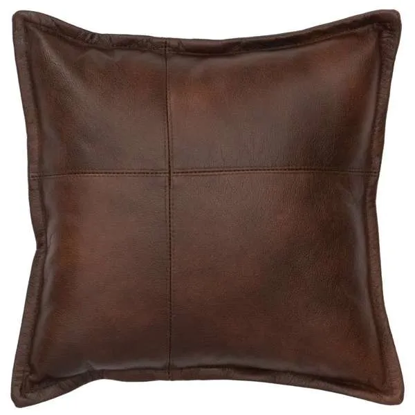 Harness Leather Paneled Throw Pillow storage cart, utility cart