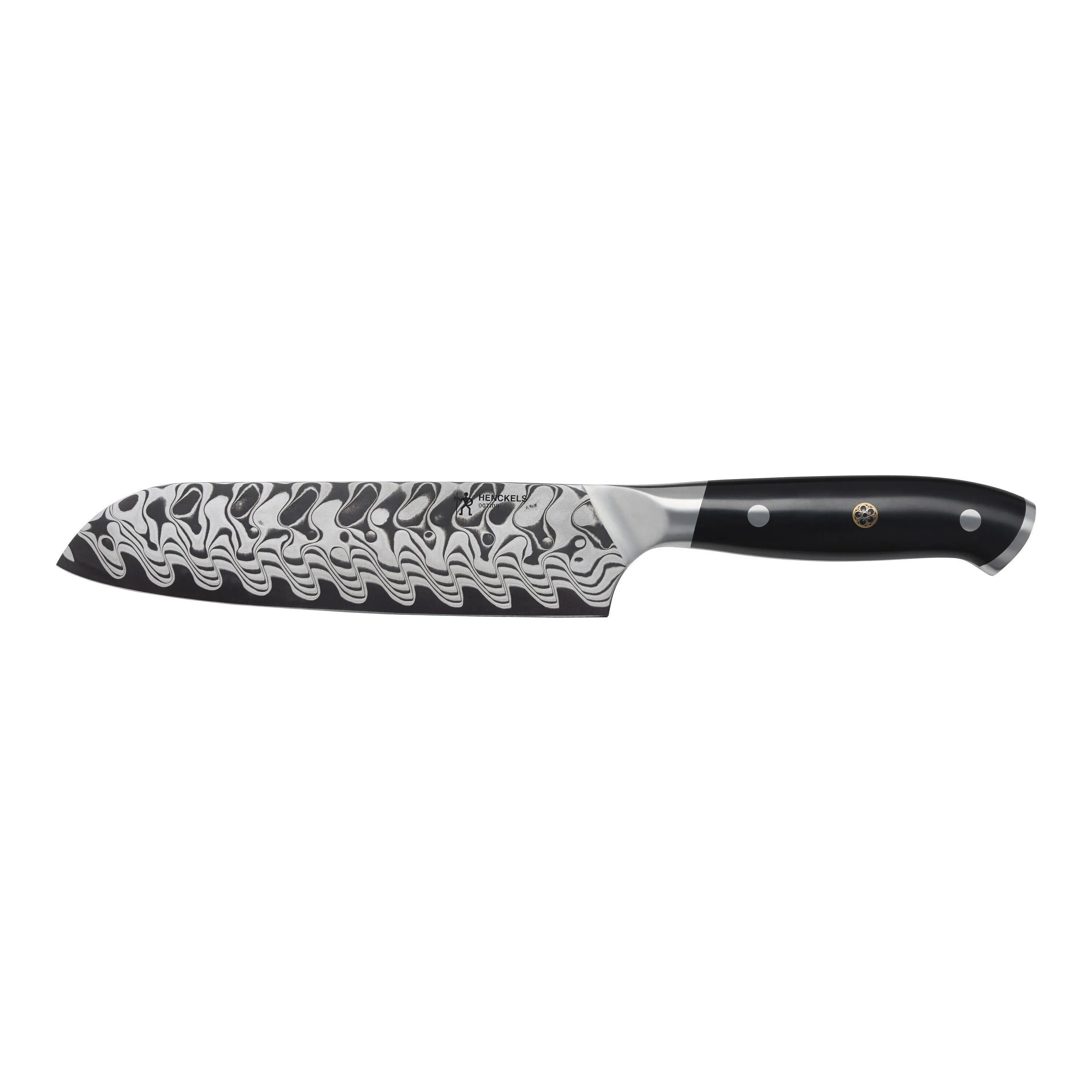 Henckels Compass Damascus 7-inch Santoku Knife 1033010 jute rug, burlap rug