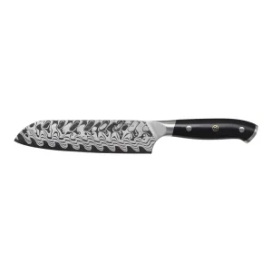 Henckels Compass Damascus 7-inch Santoku Knife 1033010 jute rug, burlap rug