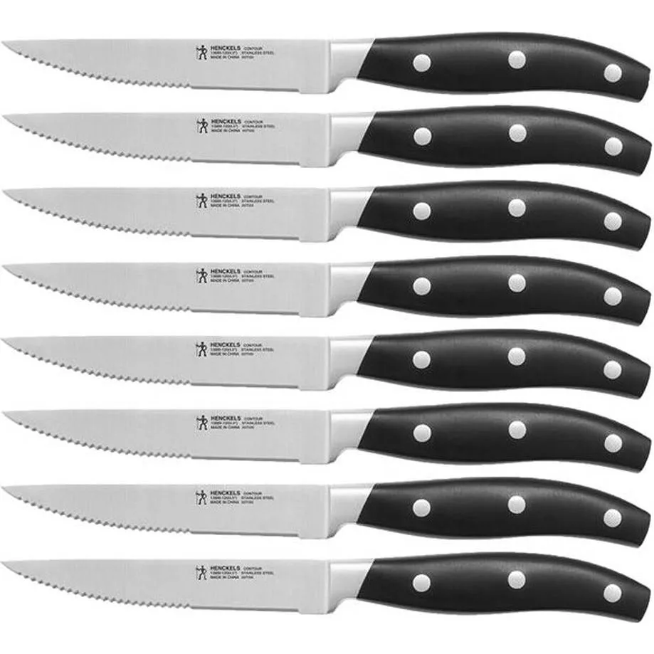 Henckels Contour 8-Piece Steak Knife Set 1013742 jute rug, burlap rug