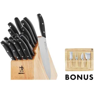 Henckels Definition 17-Piece Knife Block Set with Bonus Cheese Set 1022783 jute rug, burlap rug