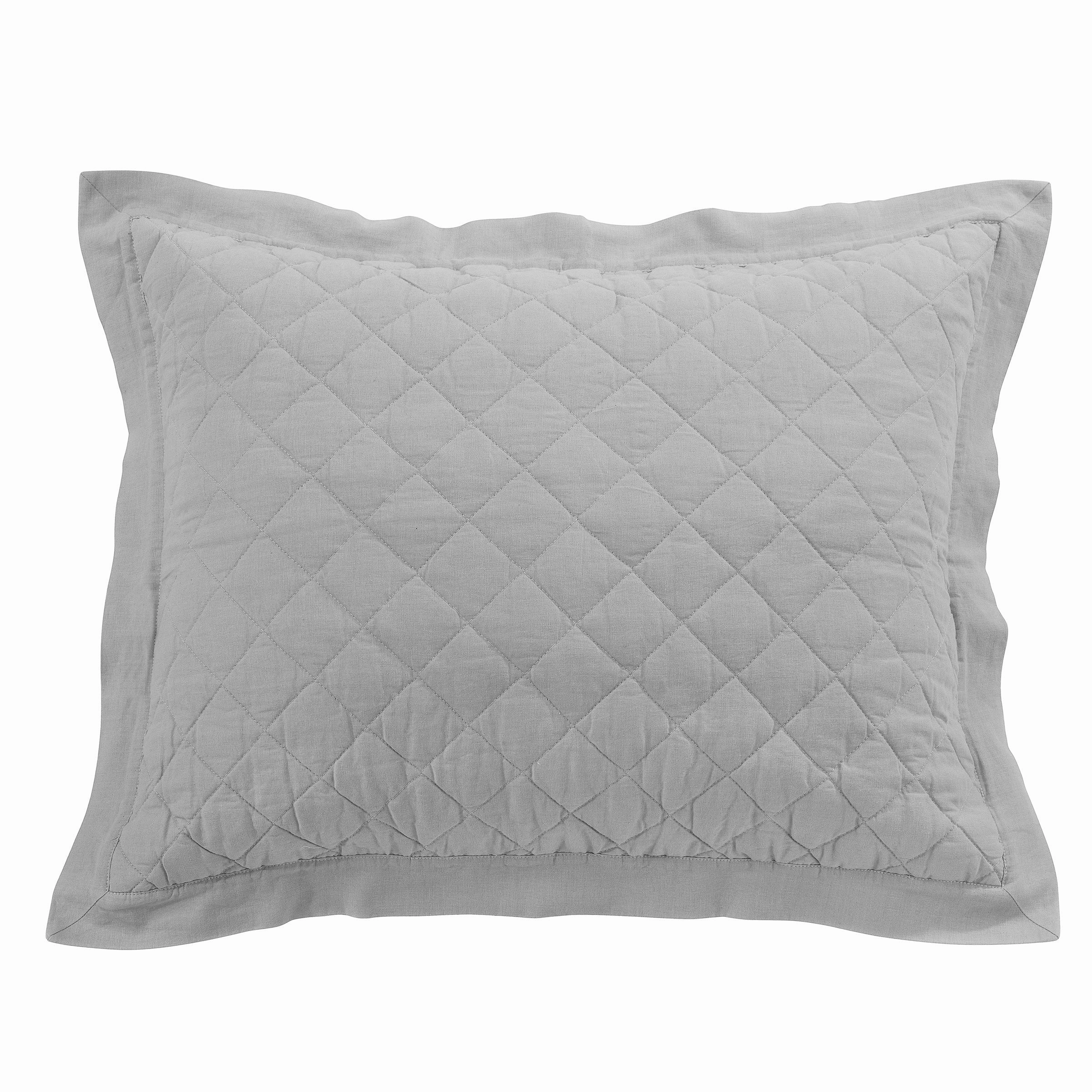 HiEnd Accents Diamond Pattern Linen Cotton Diamond Quilted Pillow Sham, 1PC
