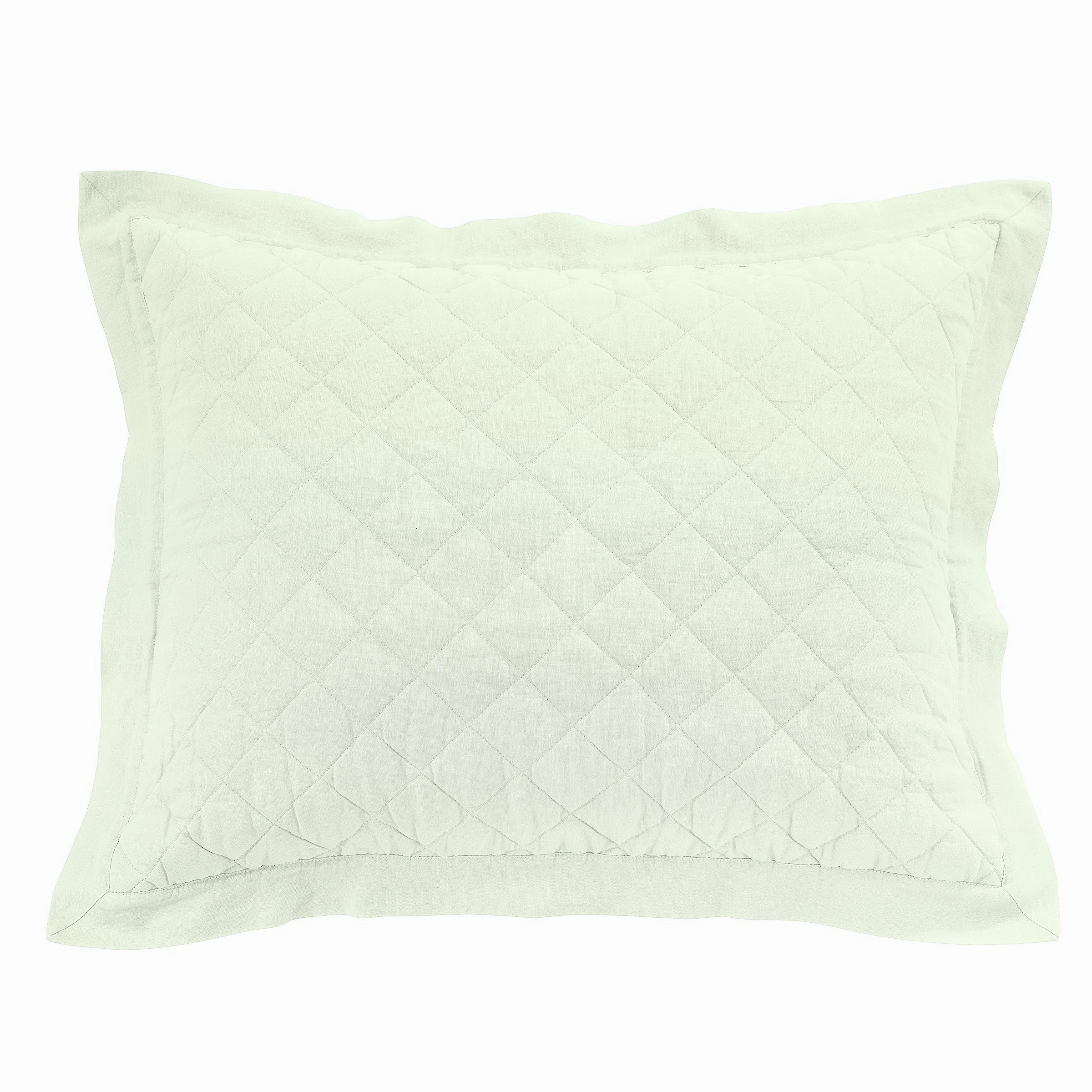 HiEnd Accents Diamond Pattern Linen Cotton Diamond Quilted Pillow Sham, 1PC