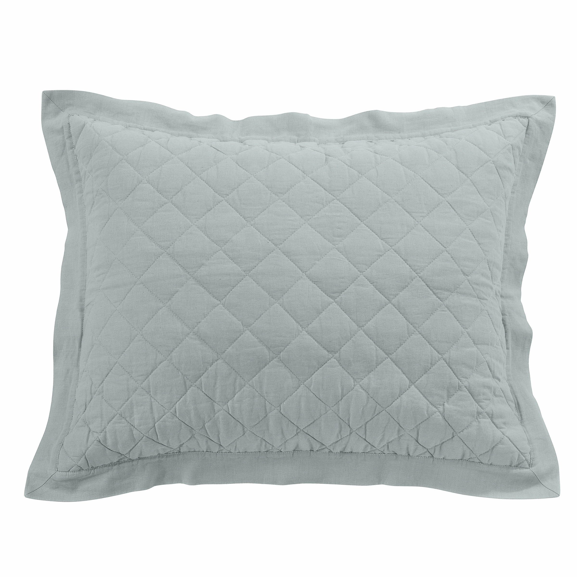 HiEnd Accents Diamond Pattern Linen Cotton Diamond Quilted Pillow Sham, 1PC