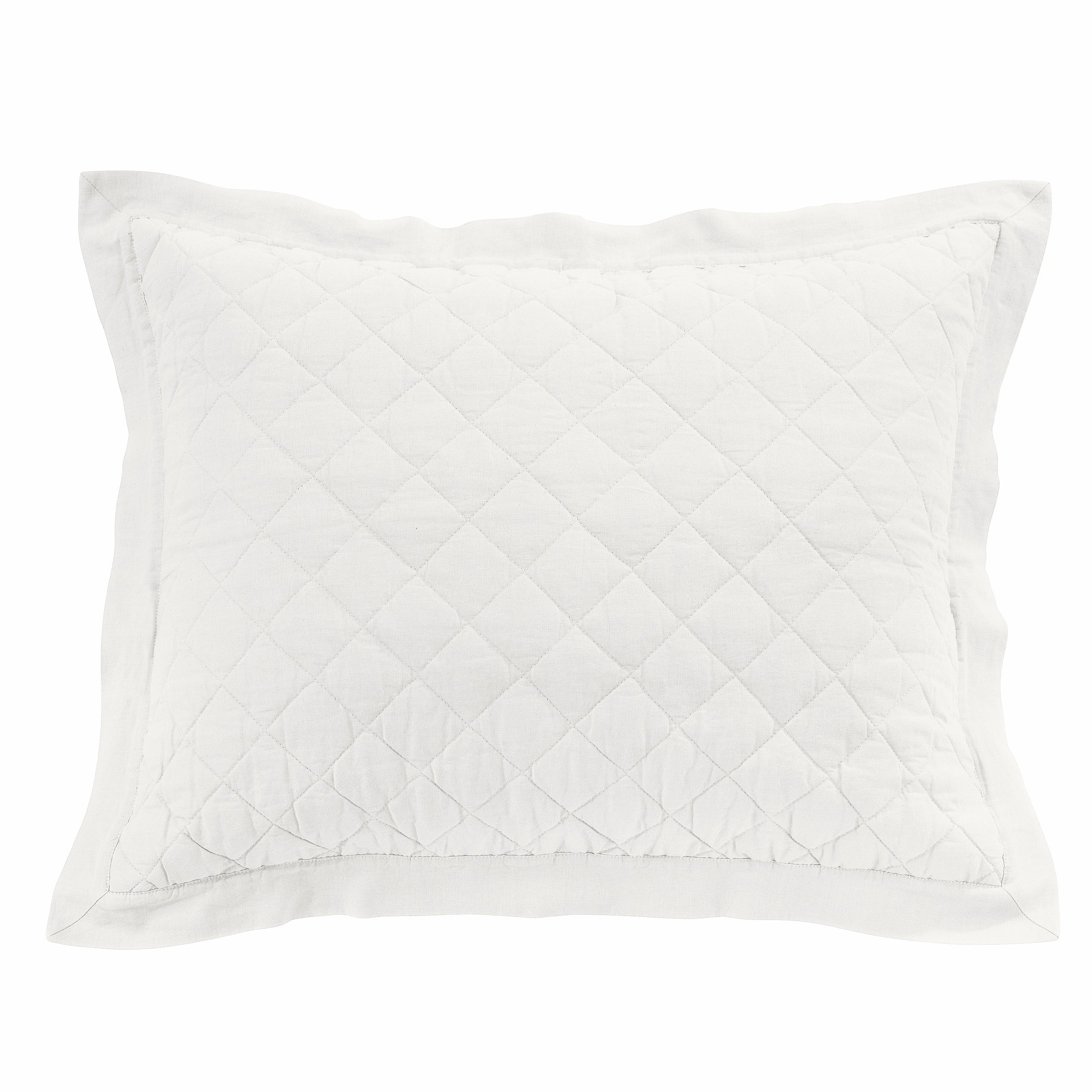 HiEnd Accents Diamond Pattern Linen Cotton Diamond Quilted Pillow Sham, 1PC