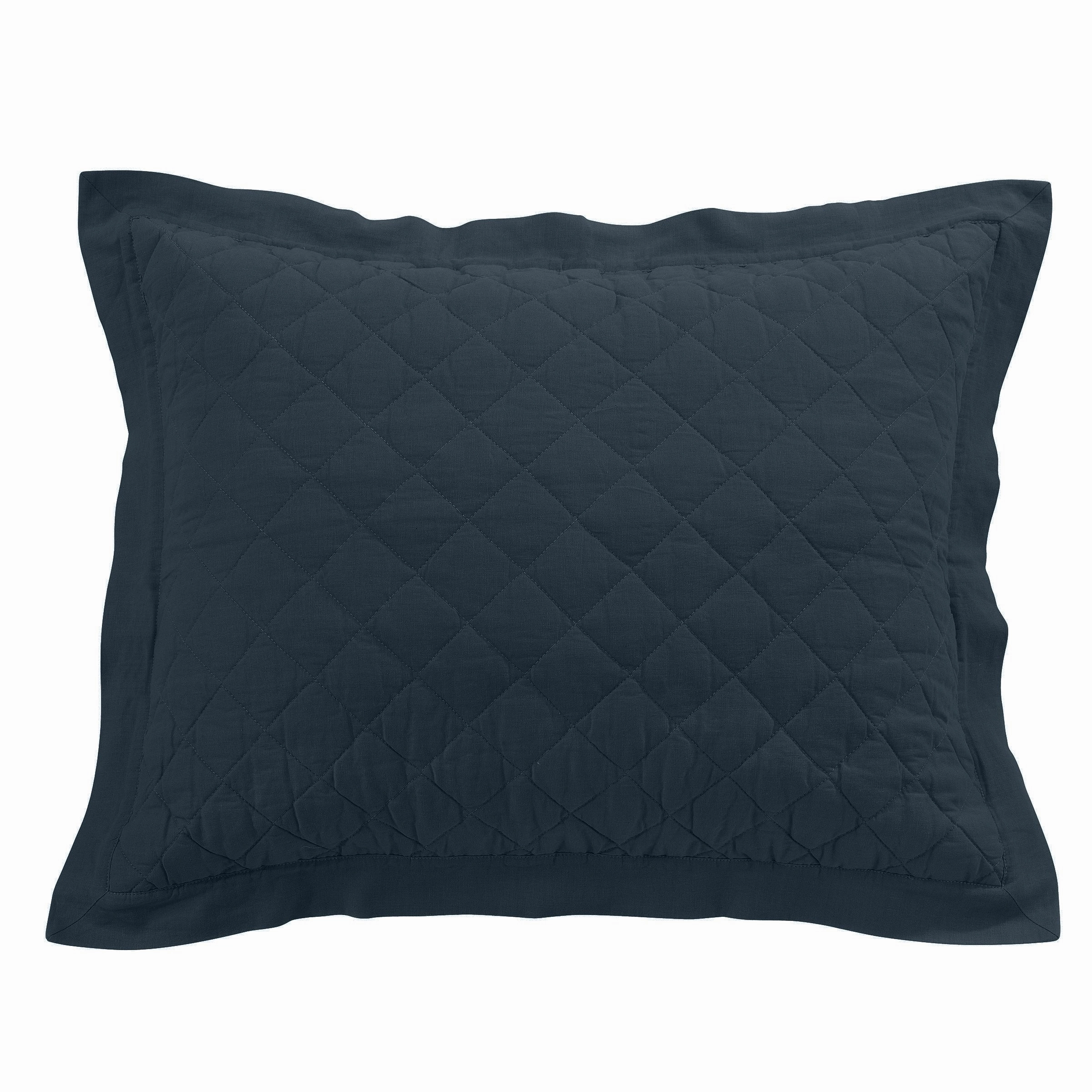 HiEnd Accents Diamond Pattern Linen Cotton Diamond Quilted Pillow Sham, 1PC pillowcases,cotton pillow covers,bed linen