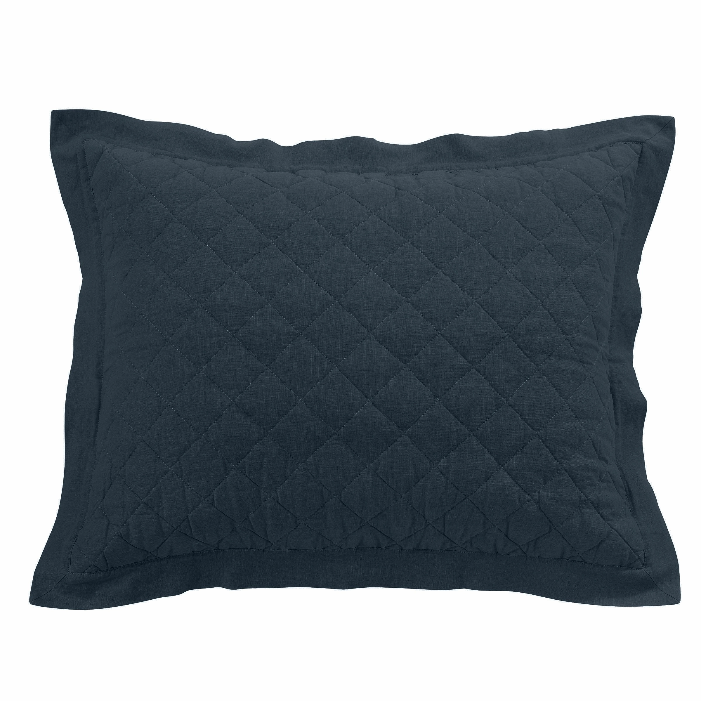 HiEnd Accents Diamond Pattern Linen Cotton Diamond Quilted Pillow Sham, 1PC