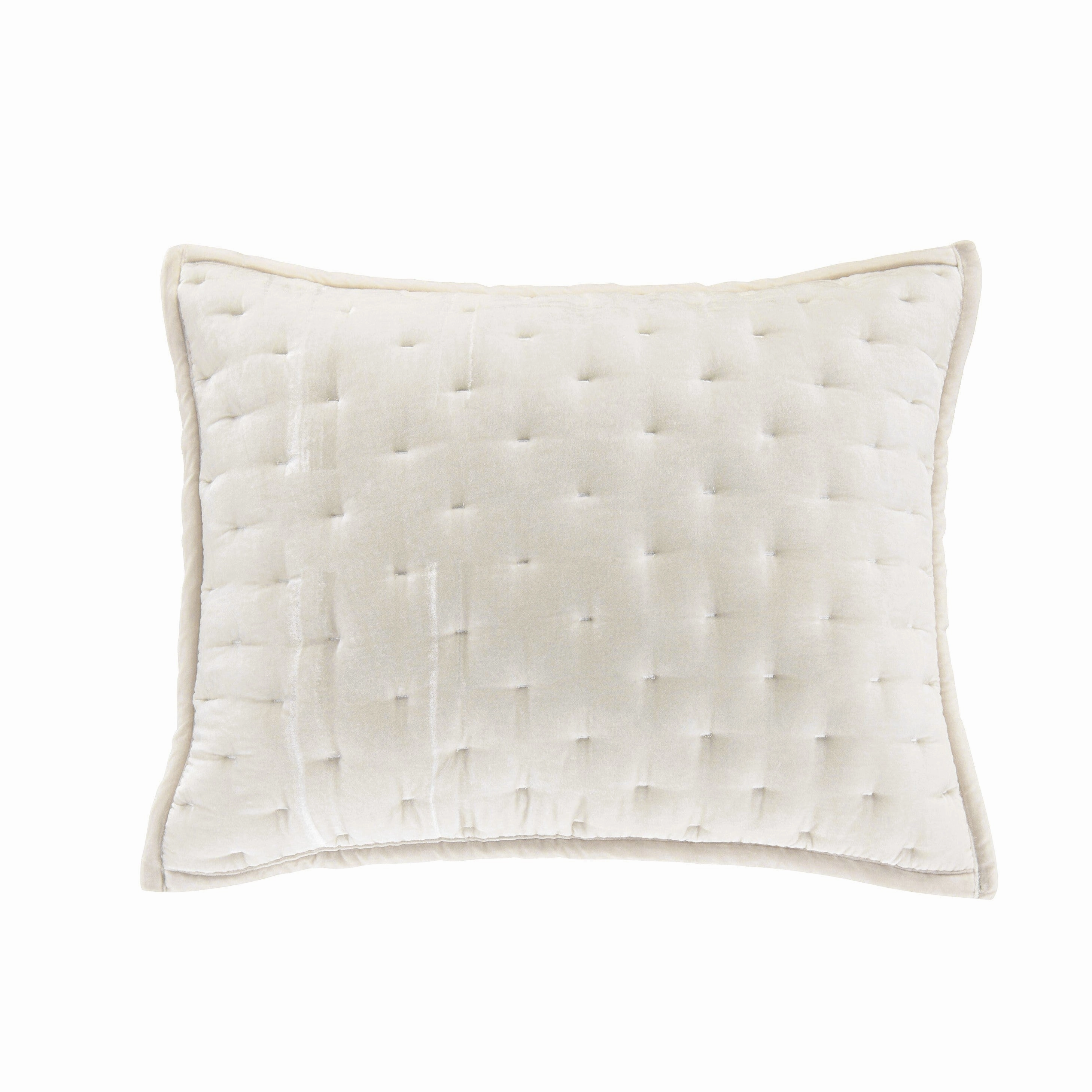 HiEnd Accents Stella Faux Silk Velvet Romantic Western Quilted Pillow Sham, 1PC