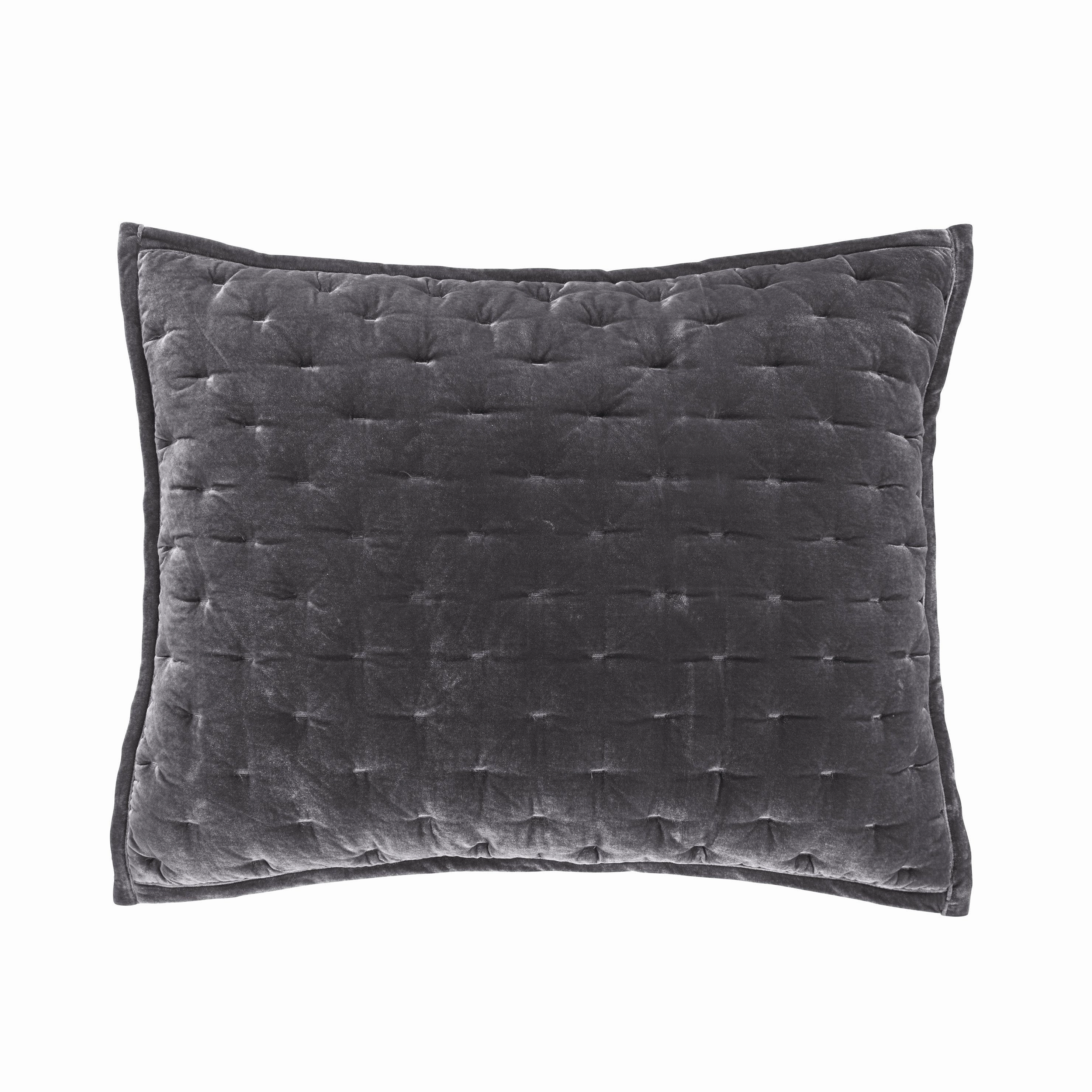 HiEnd Accents Stella Faux Silk Velvet Romantic Western Quilted Pillow Sham, 1PC