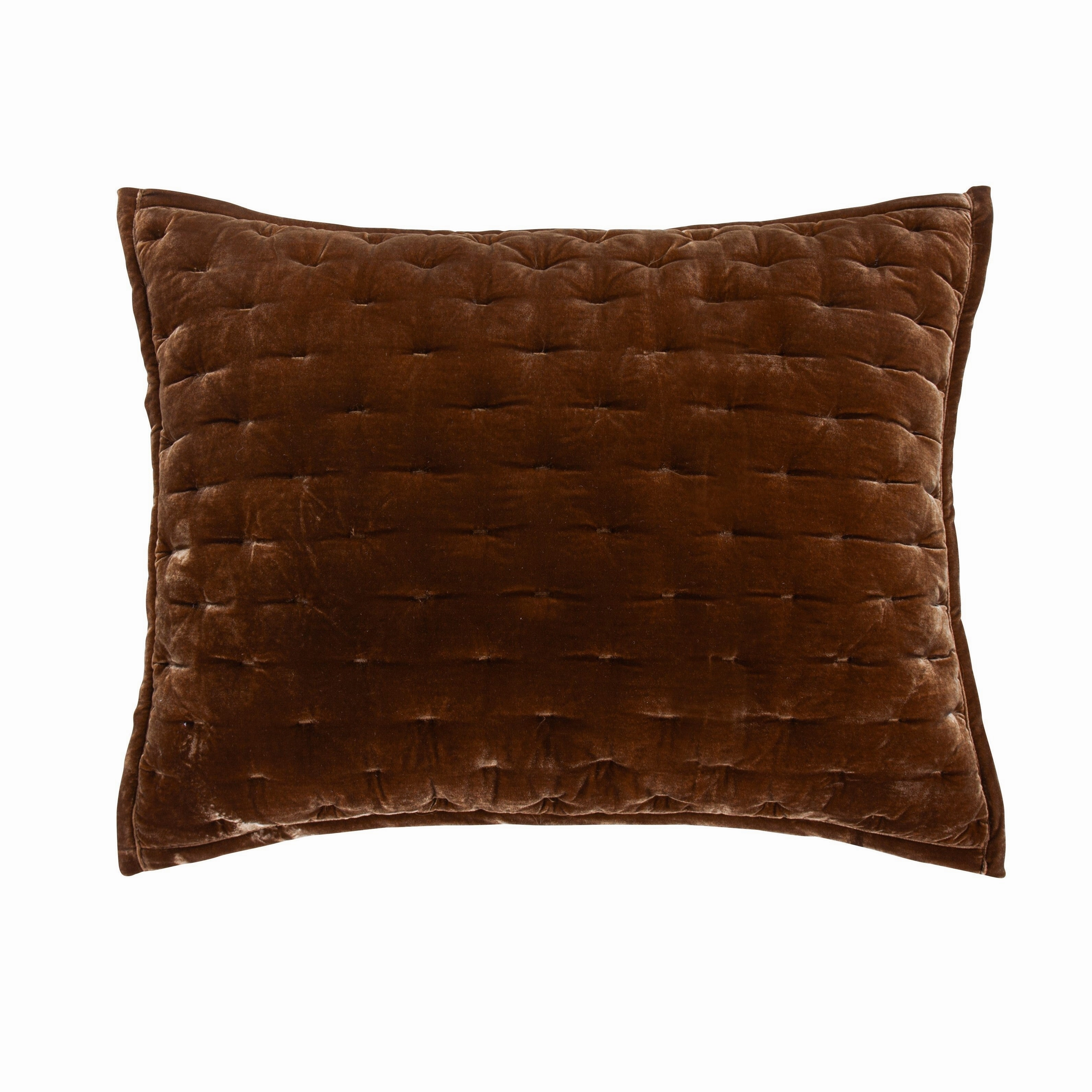 HiEnd Accents Stella Faux Silk Velvet Romantic Western Quilted Pillow Sham, 1PC