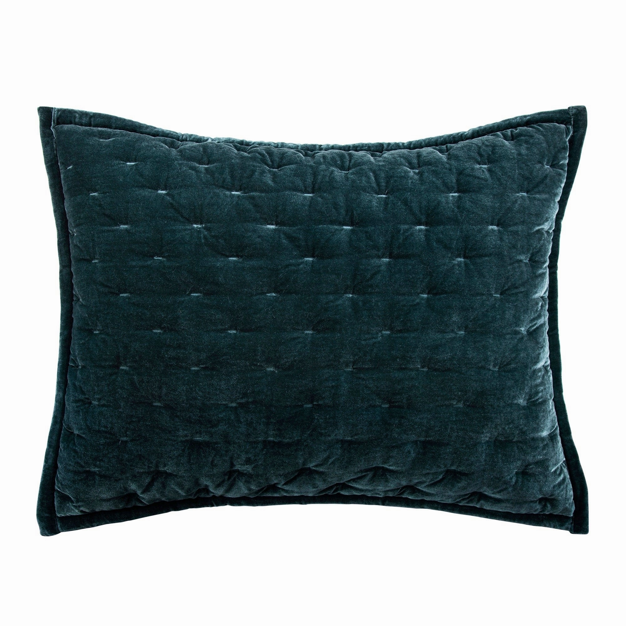 HiEnd Accents Stella Faux Silk Velvet Romantic Western Quilted Pillow Sham, 1PC