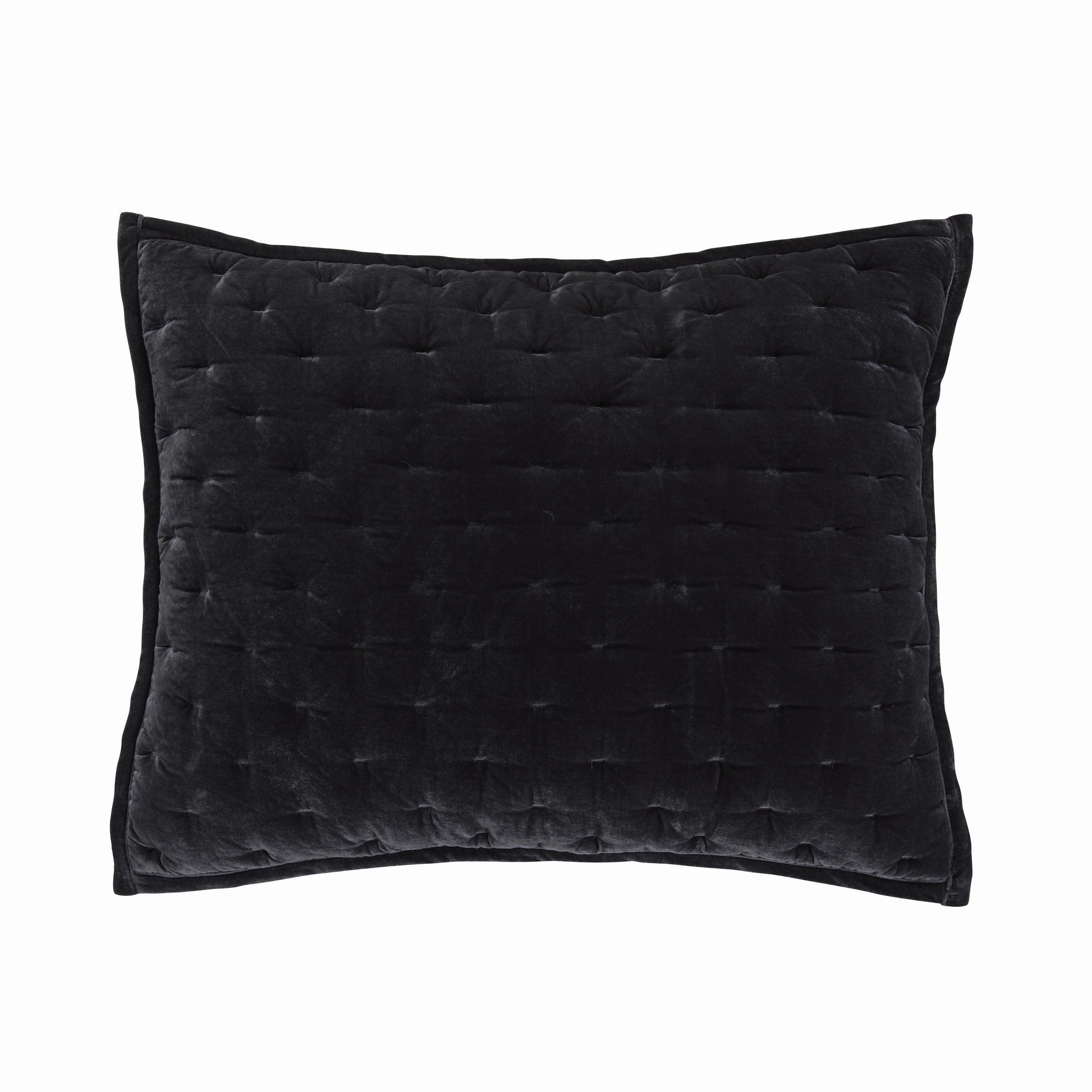 HiEnd Accents Stella Faux Silk Velvet Romantic Western Quilted Pillow Sham, 1PC