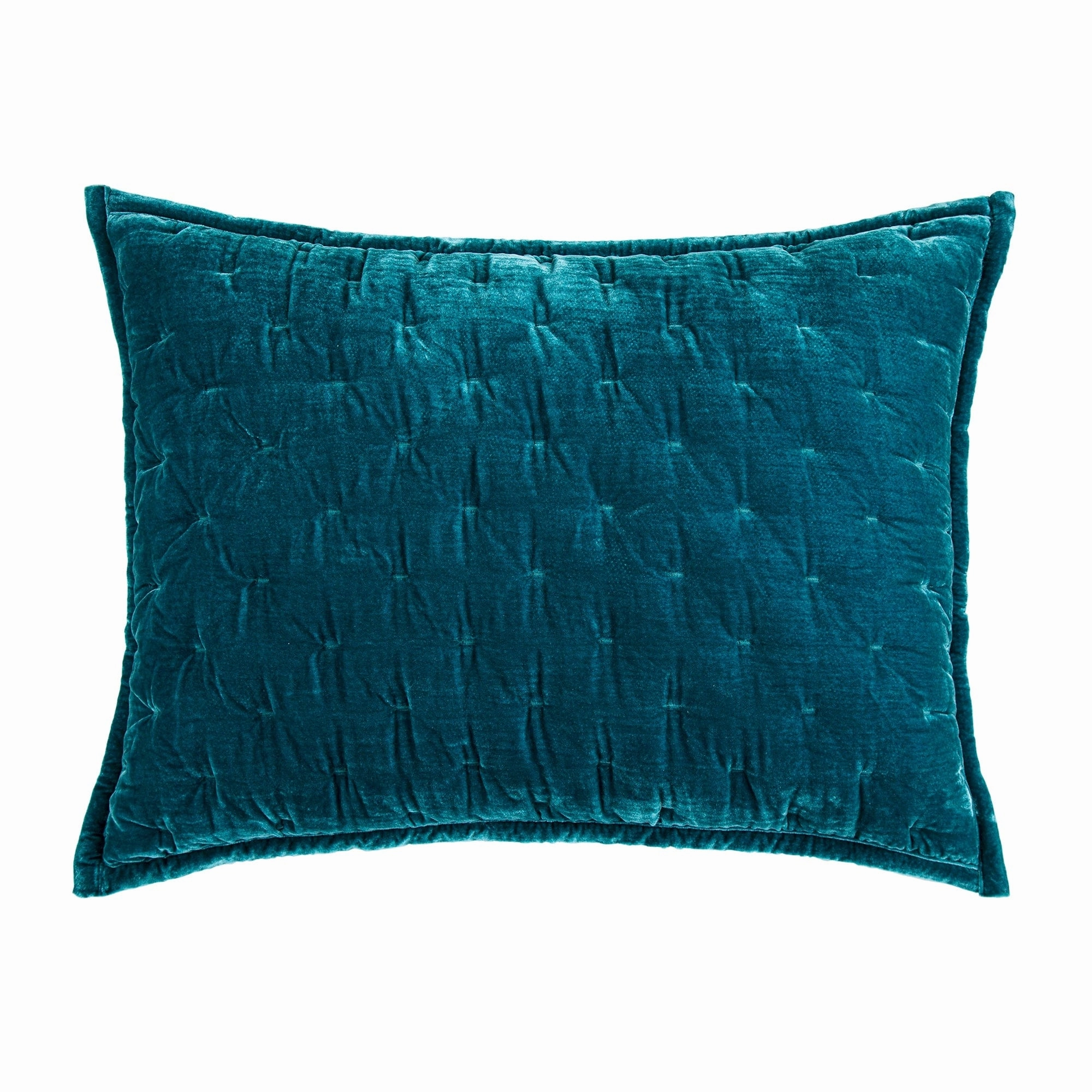 HiEnd Accents Stella Faux Silk Velvet Romantic Western Quilted Pillow Sham, 1PC