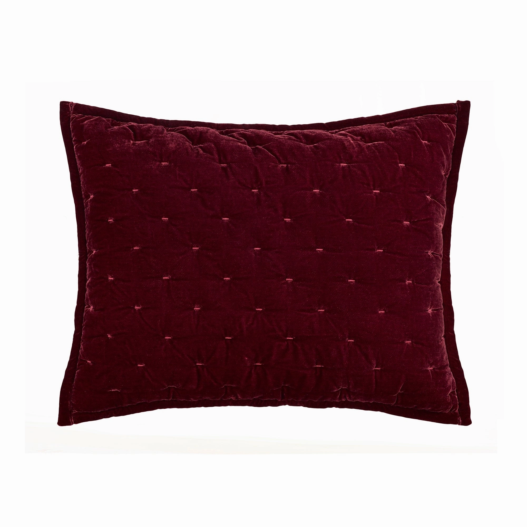 HiEnd Accents Stella Faux Silk Velvet Romantic Western Quilted Pillow Sham, 1PC