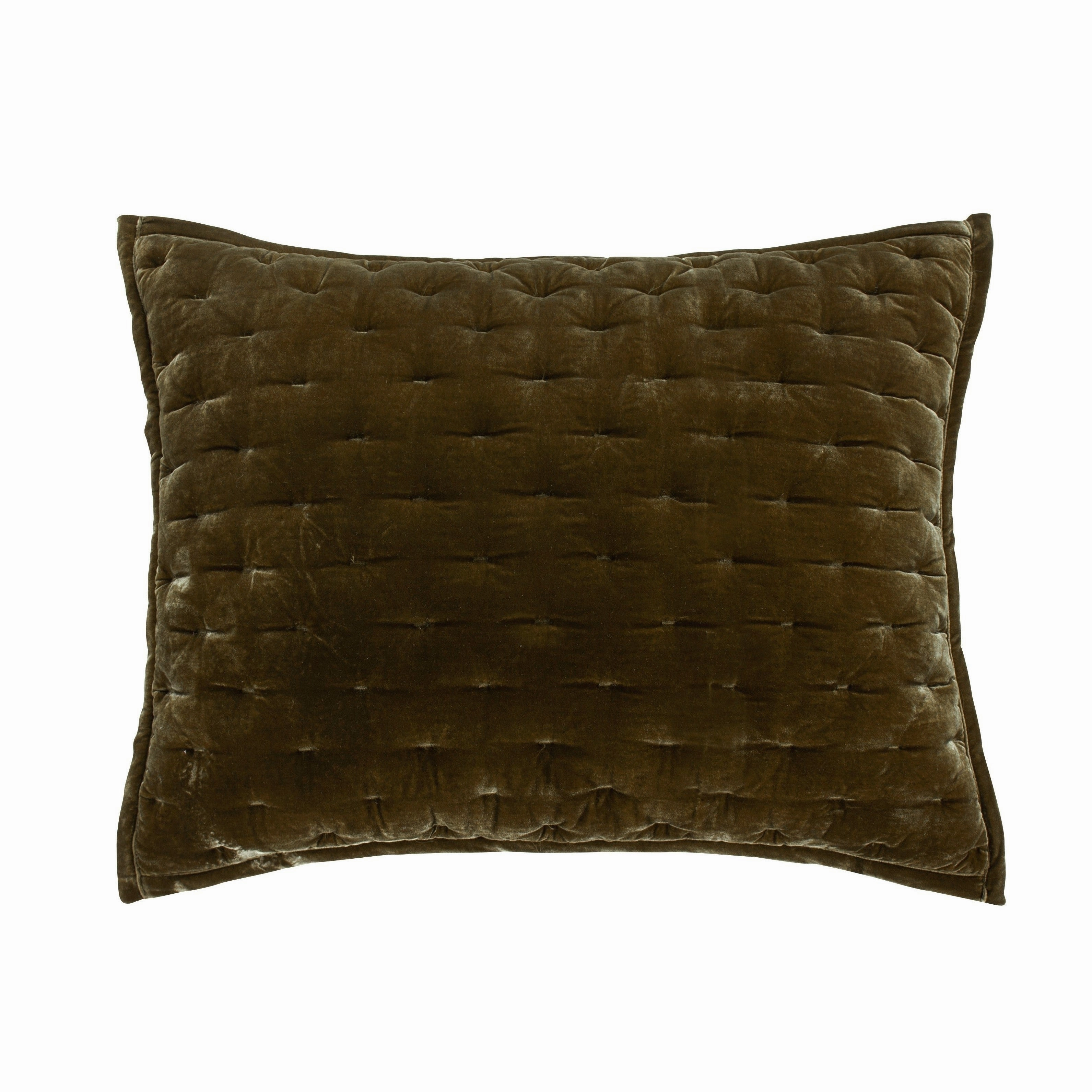 HiEnd Accents Stella Faux Silk Velvet Romantic Western Quilted Pillow Sham, 1PC