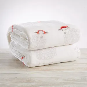 Holiday Sheep Sherpa Throw Blanket bookcase, standing shelf
