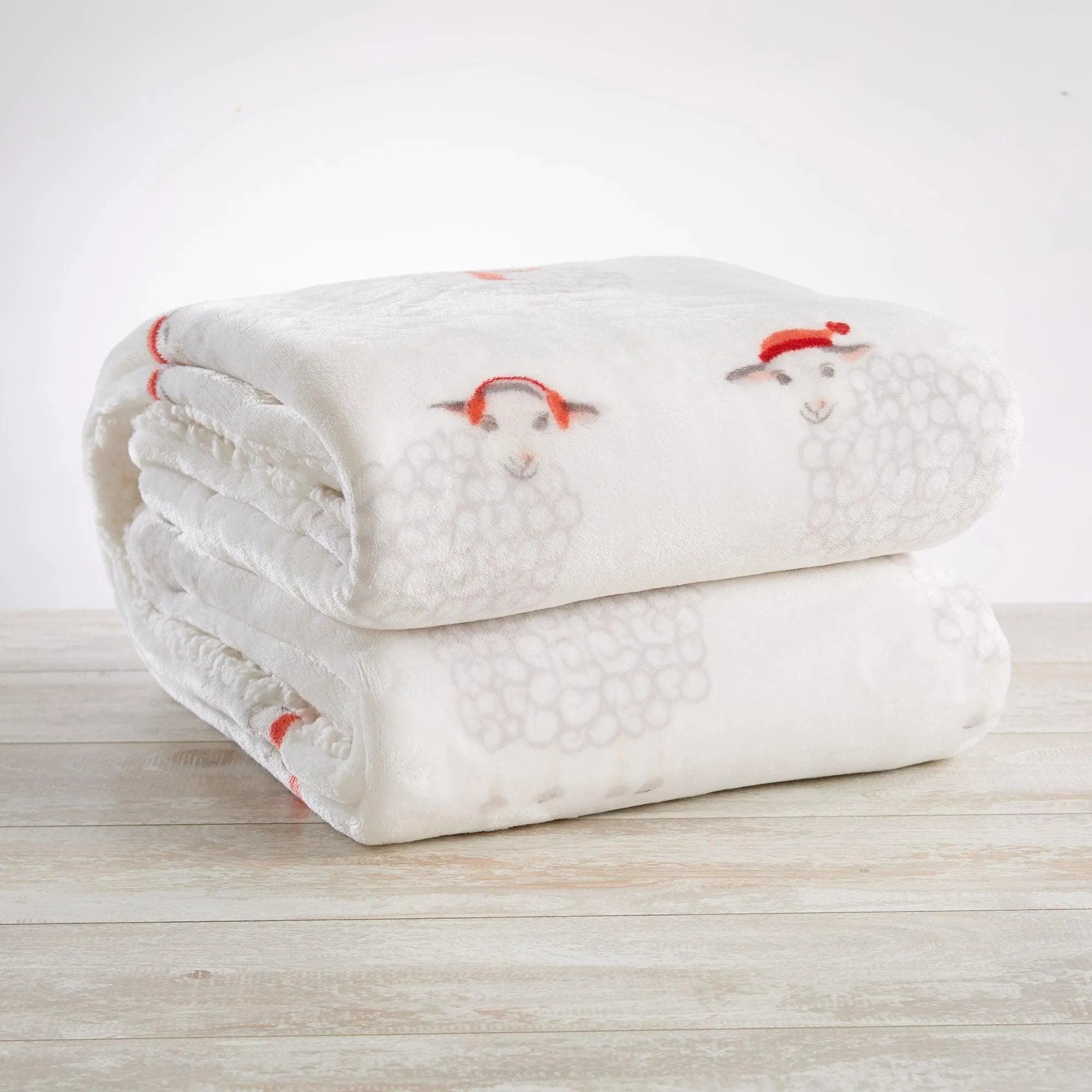 Holiday Sheep Sherpa Throw Blanket bookcase, standing shelf