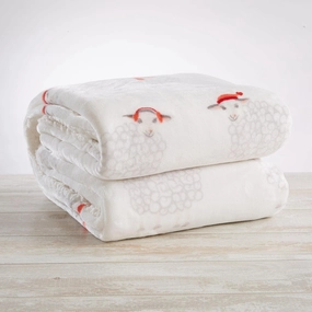 Holiday Sheep Sherpa Throw Blanket bookcase, standing shelf