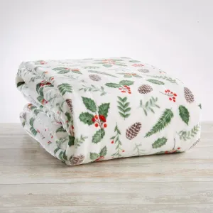Holly Jolly Mistletoe Sherpa Throw Blanket bookcase, standing shelf