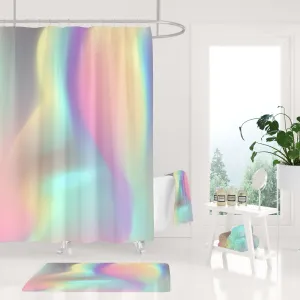 Holographic Print Shower Curtain | Lavender Yellow Lighting,Home Lighting