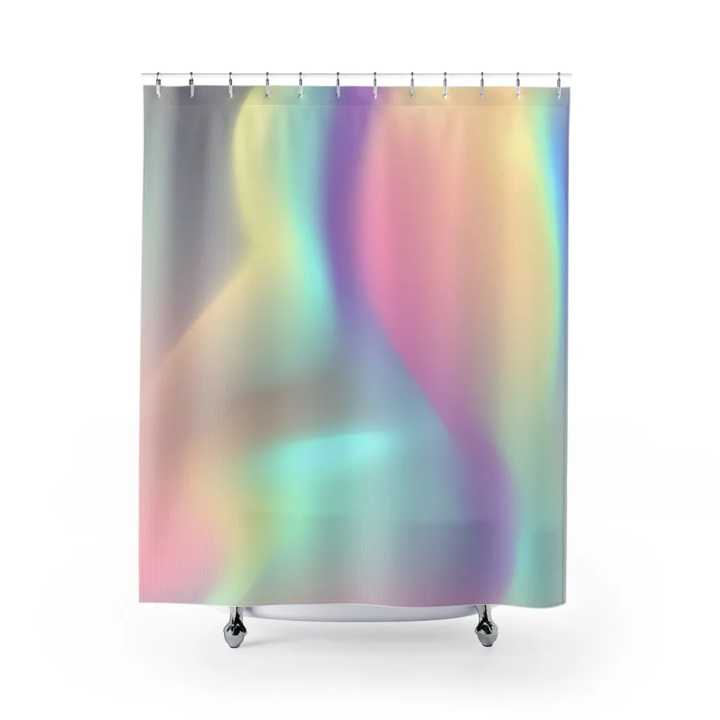 Holographic Print Shower Curtain | Lavender Yellow