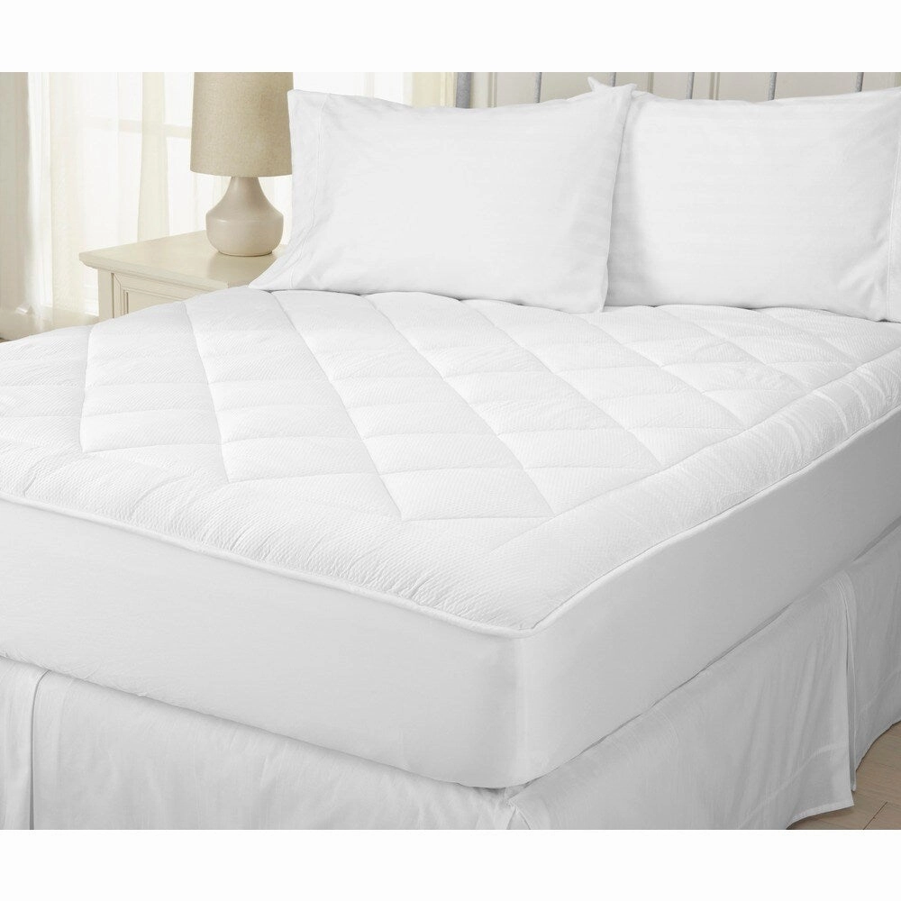 Home Fashion Designs All-Season Two-in-One Reversible Sherpa Fitted Mattress Pad - White