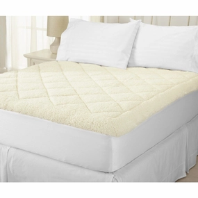 Home Fashion Designs All-Season Two-in-One Reversible Sherpa Fitted Mattress Pad - White mattress pads,mattress topper,bed protection