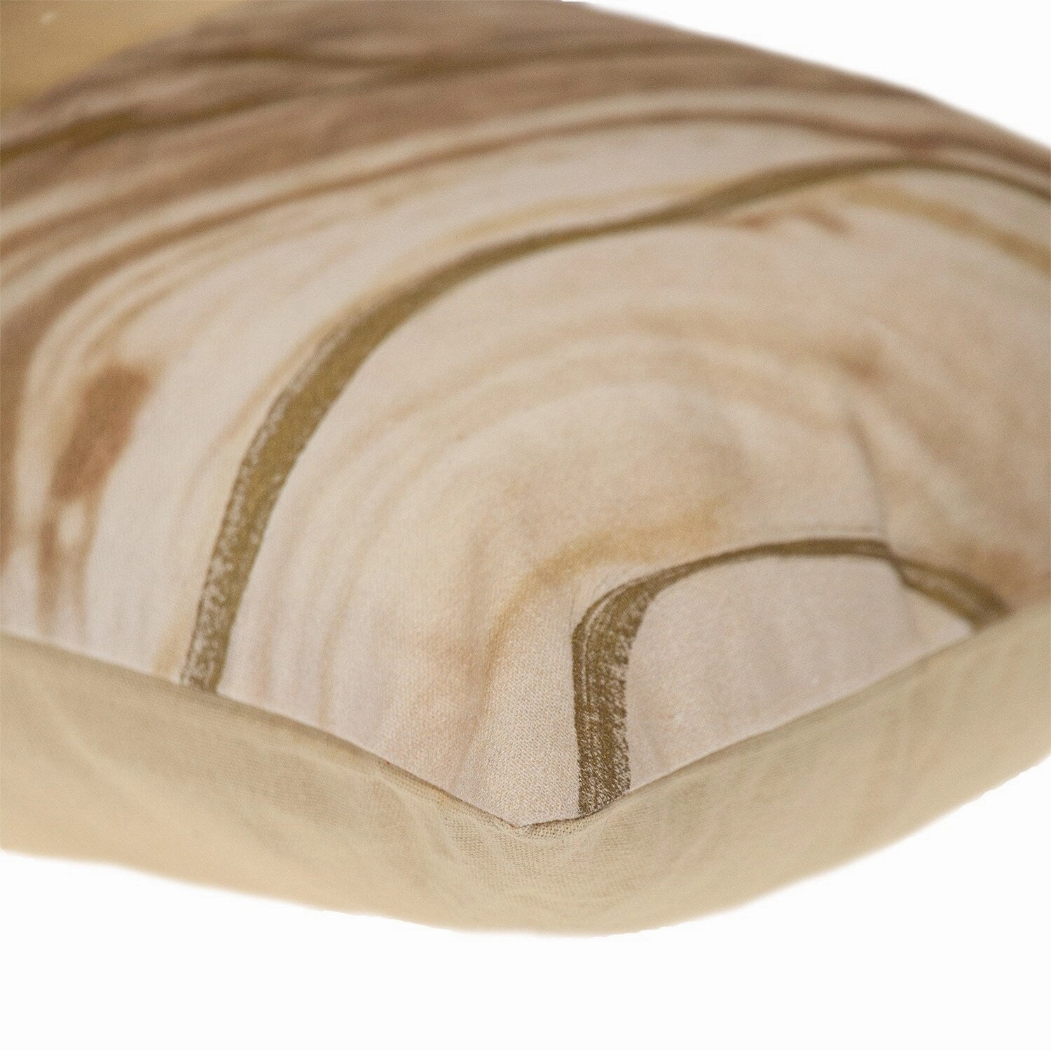 HomeRoots 14" X 20" Beige and Gold Striped Cotton Blend Throw Pillow