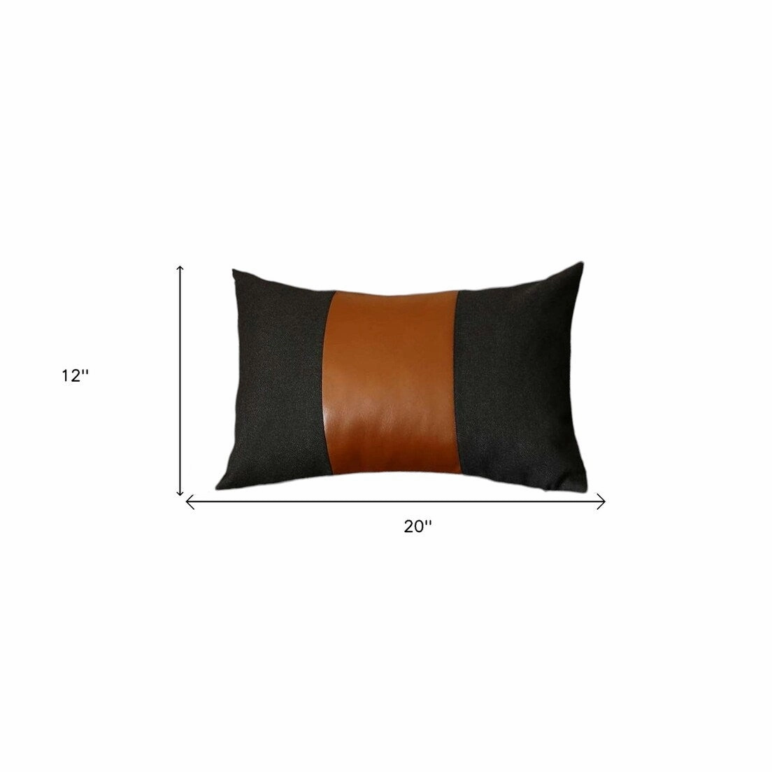 HomeRoots Set Of Two 20" X 12" Black And Brown Polyester Geometric Zippered Pillow