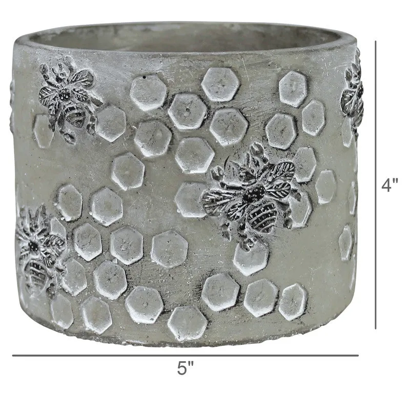 Honeycomb Bee Cachepot, Cement
