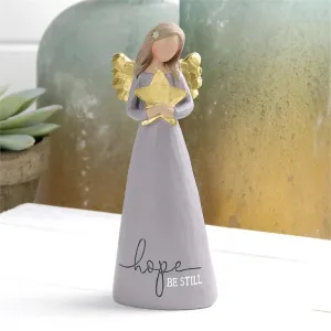 Hope Be Still Angel Holding Gold Star Decorative Mirror,Home Decor Mirror