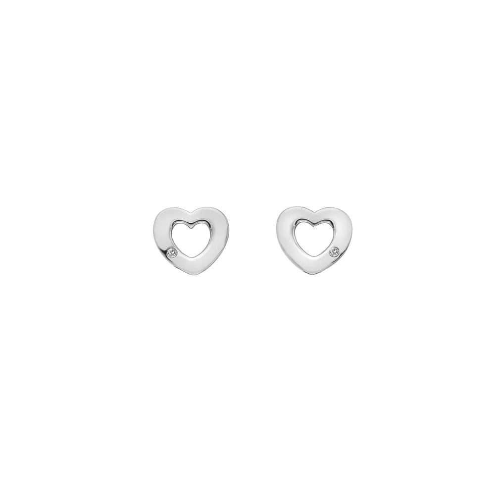 Hot Diamonds Jewellery Hot Diamonds Diamond Amulet Sterling Silver Heart Earrings