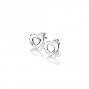 Hot Diamonds Jewellery Hot Diamonds Diamond Amulet Sterling Silver Heart Earrings