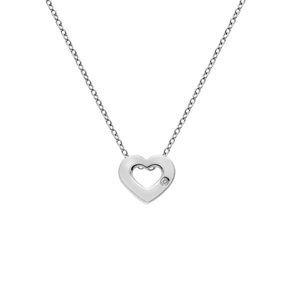 Hot Diamonds Jewellery Hot Diamonds Diamond Amulet Sterling Silver Heart Necklace