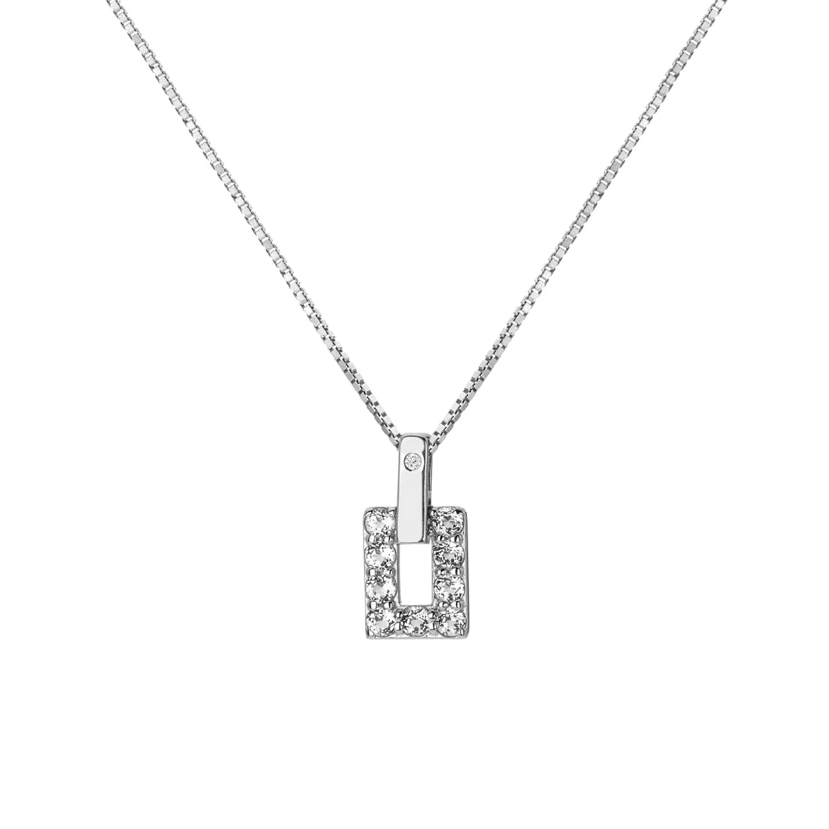 Hot Diamonds Jewellery Hot Diamonds Echo Sterling Silver White Topaz Pendant Necklace