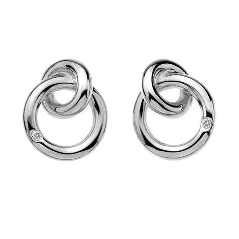 Hot Diamonds Jewellery Hot Diamonds Eternity Sterling Silver Interlocking Earrings