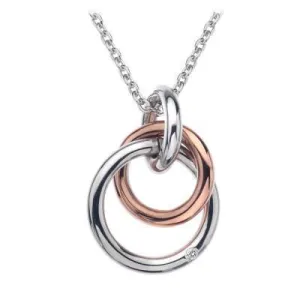 Hot Diamonds Jewellery Hot Diamonds Eternity Sterling Silver Rose Gold Plated Necklace