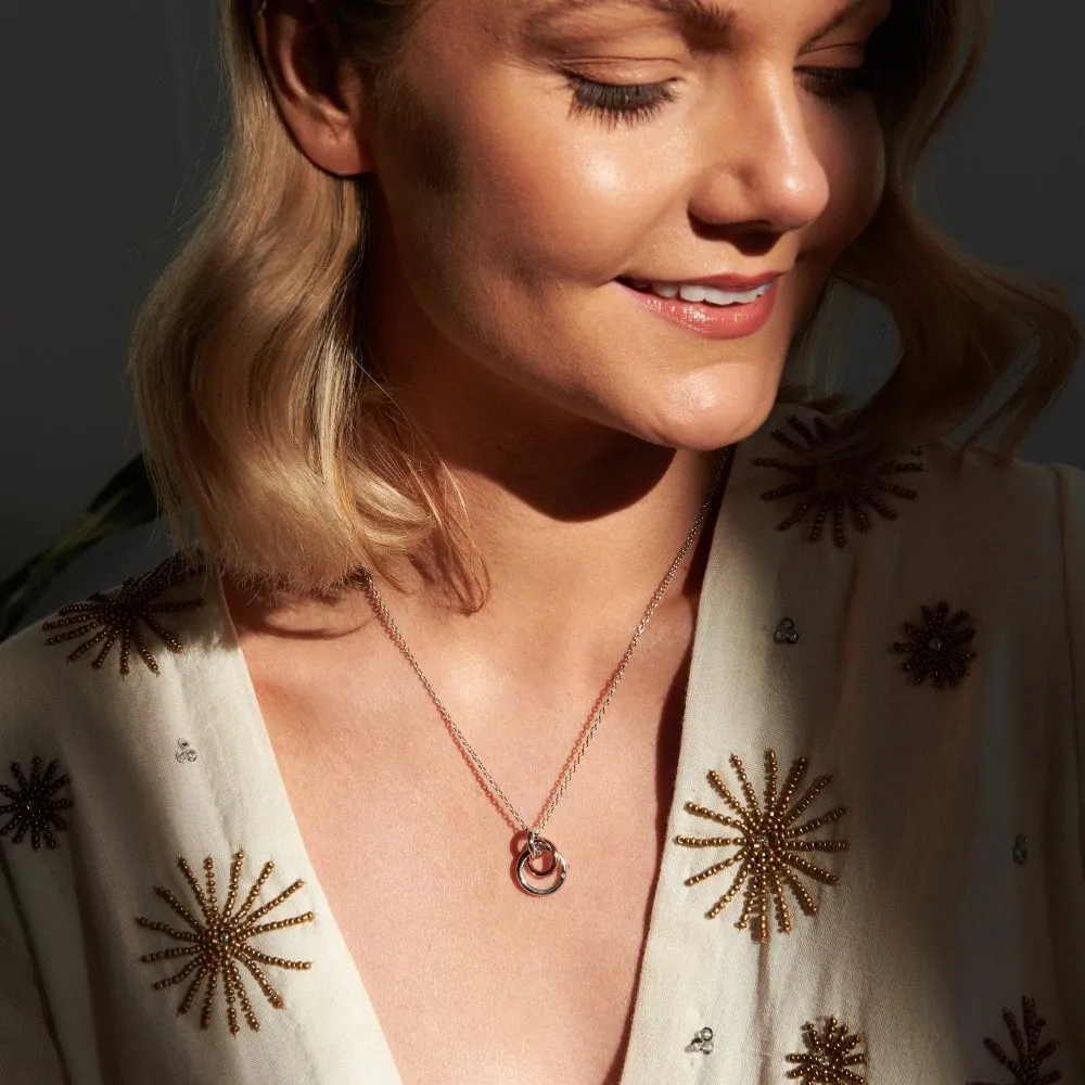 Hot Diamonds Jewellery Hot Diamonds Eternity Sterling Silver Rose Gold Plated Necklace