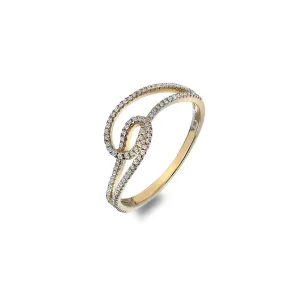 Hot Diamonds Jewellery Hot Diamonds Flow 9ct Yellow Gold Ring D