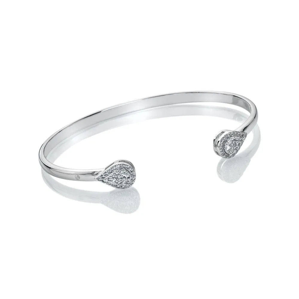 Hot Diamonds Jewellery Hot Diamonds Glimmer Sterling Silver White Topaz Bangle