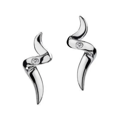 Hot Diamonds Jewellery Hot Diamonds Go With The Flow Sterling Silver Spiral Earrings