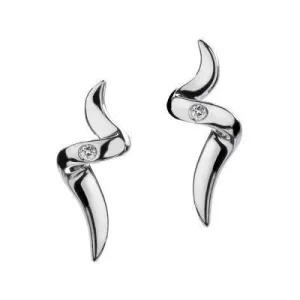 Hot Diamonds Jewellery Hot Diamonds Go With The Flow Sterling Silver Spiral Earrings