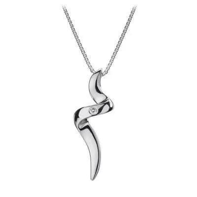 Hot Diamonds Jewellery Hot Diamonds Go With The Flow Sterling Silver Spiral Necklace
