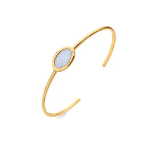 Hot Diamonds Jewellery Hot Diamonds Gold Plated Sterling Silver Blue Lace Agate Bangle