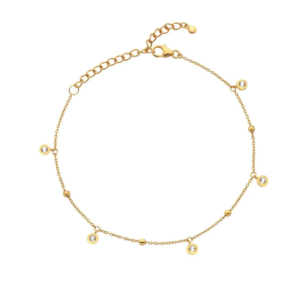 Hot Diamonds Jewellery Hot Diamonds Gold Plated Sterling Silver Droplet White Topaz Bracelet