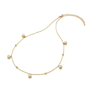Hot Diamonds Jewellery Hot Diamonds Gold Plated Sterling Silver Droplet White Topaz Necklace