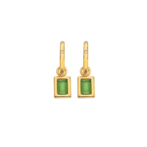 Hot Diamonds Jewellery Hot Diamonds Gold Plated Sterling Silver Green Chalcedony Rectangle Earrings