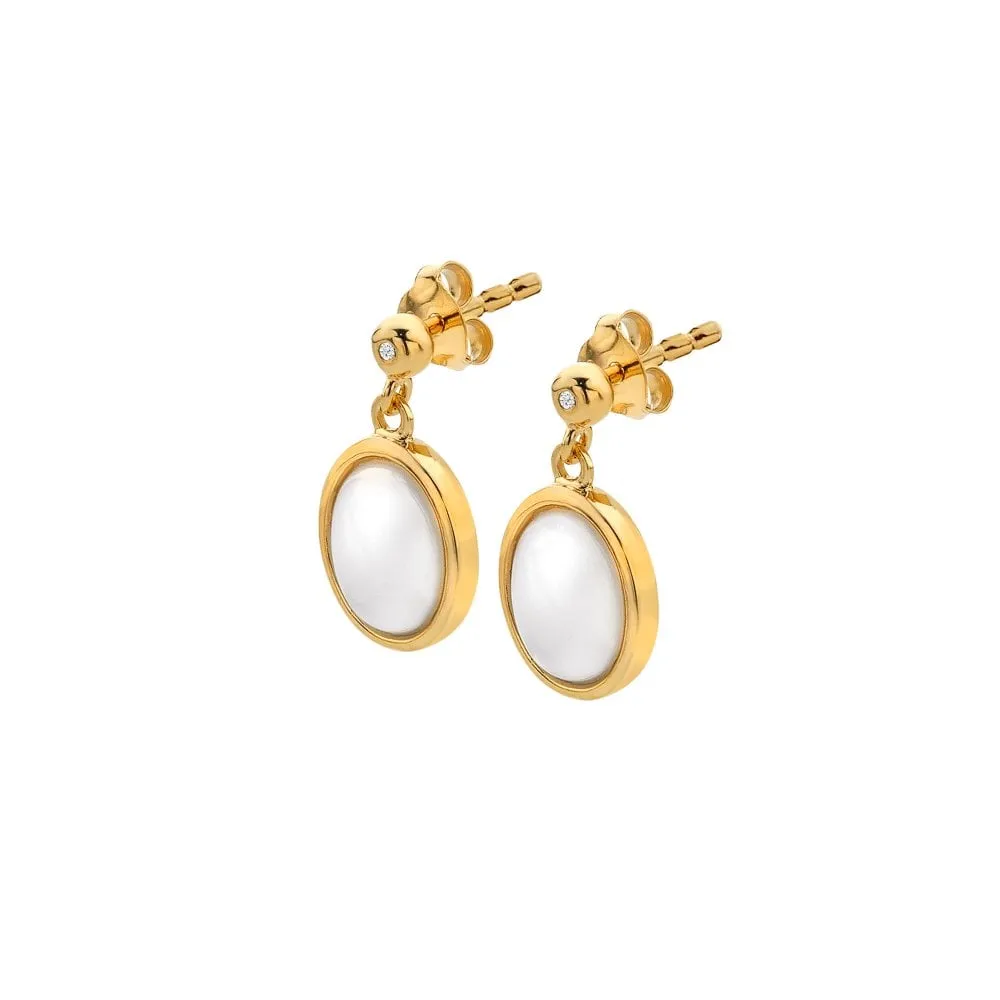 Hot Diamonds Jewellery Hot Diamonds Gold Plated Sterling Silver Mother Of Pearl Oval Earrings