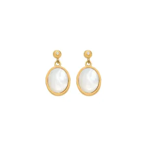 Hot Diamonds Jewellery Hot Diamonds Gold Plated Sterling Silver Mother Of Pearl Oval Earrings